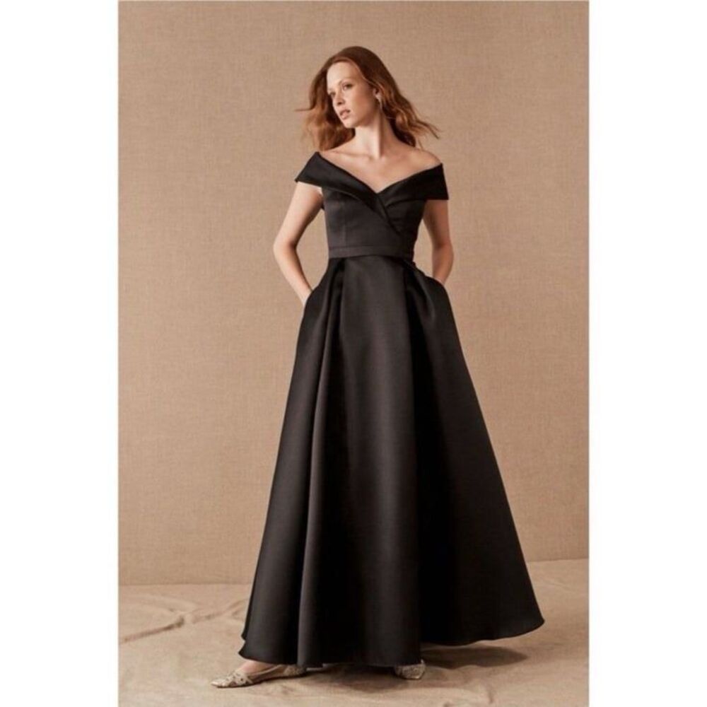 BHLDN Off-the-Shoulder Black Maxi Gown
